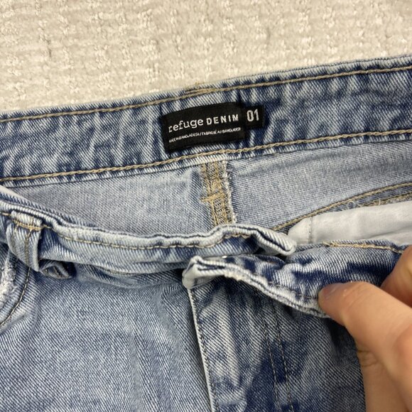 Refuge Denim Jeans Size 01 Light Blue Washed Skater Casual Y2K Baggy Loose - Picture 4 of 6